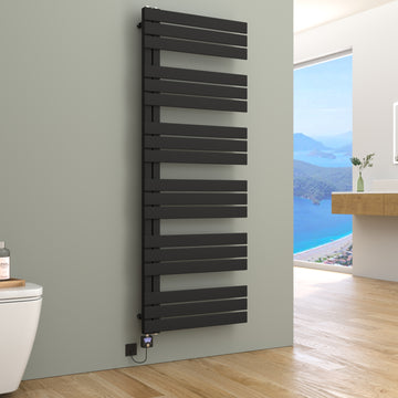 Elektrische Badheizkörper Handtuchheizkörper Schwarz ELANOR - seitlich offen -