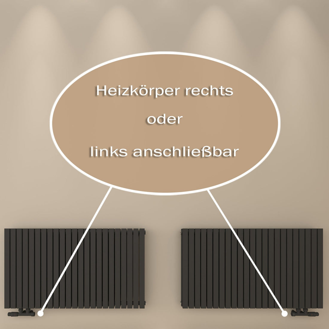 Paneelheizkörper Designheizkörper Horizontal Doppellagig Anthrazit FLORA