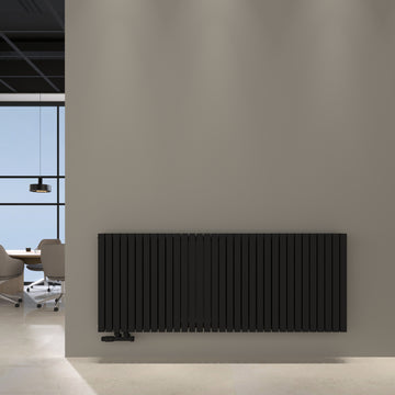 Paneelheizkörper Designheizkörper Horizontal Doppellagig Schwarz FLORA
