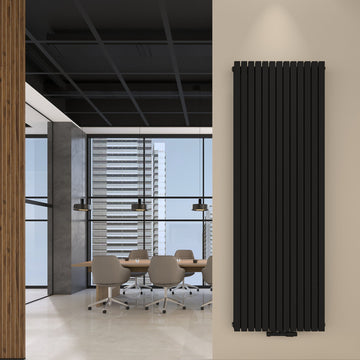 Design Paneelheizkörper Vertikal Doppellagig Schwarz FLORA