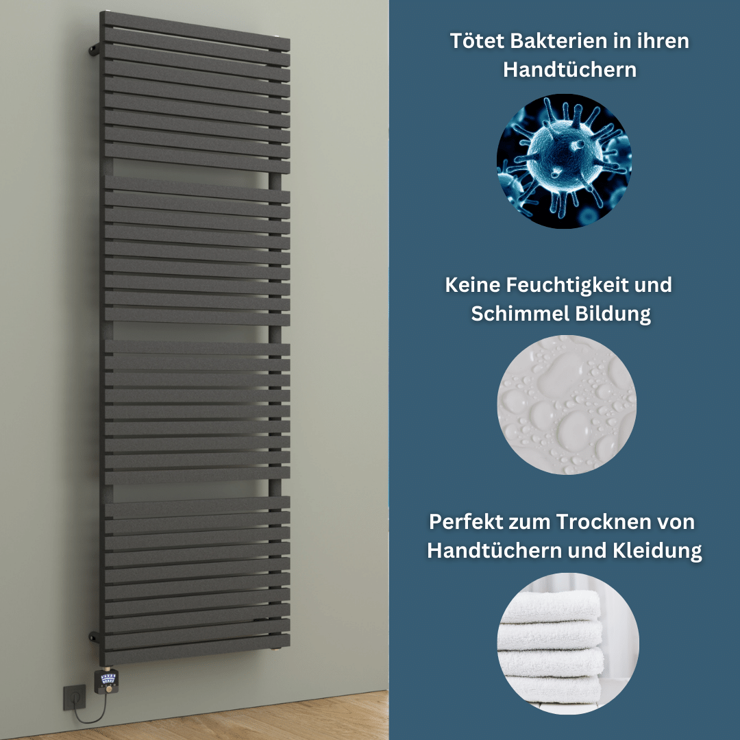 Elektrische Badheizkörper & Handtuchheizkörper Anthrazit FLORA Bad
