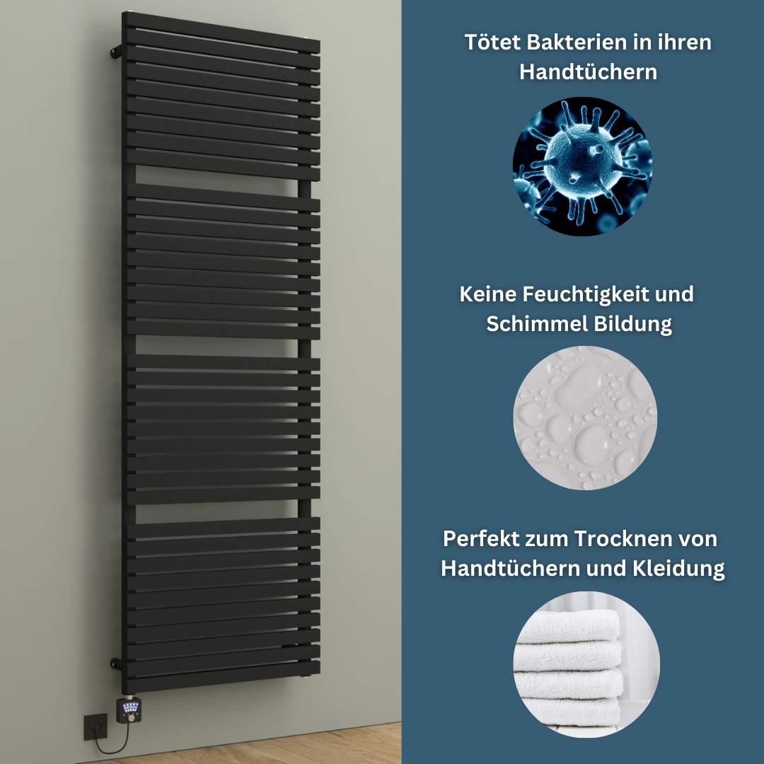 Elektrische Badheizkörper & Handtuchheizkörper Schwarz FLORA Bad