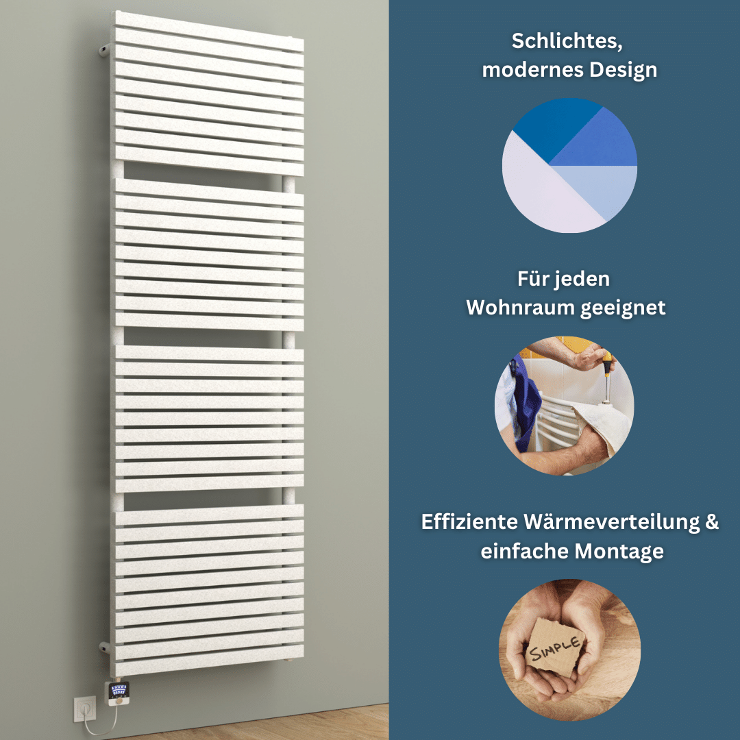 Elektrische Badheizkörper & Handtuchheizkörper Weiß FLORA Bad