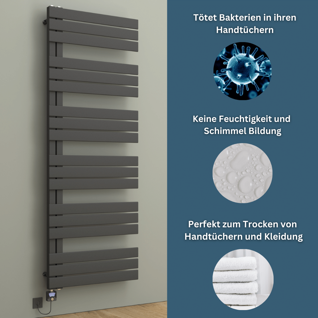 Elektrische Badheizkörper Handtuchheizkörper Anthrazit ELANOR