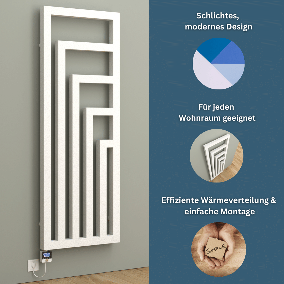 Elektrische Badheizkörper Handtuchheizkörper Weiß TWISTER