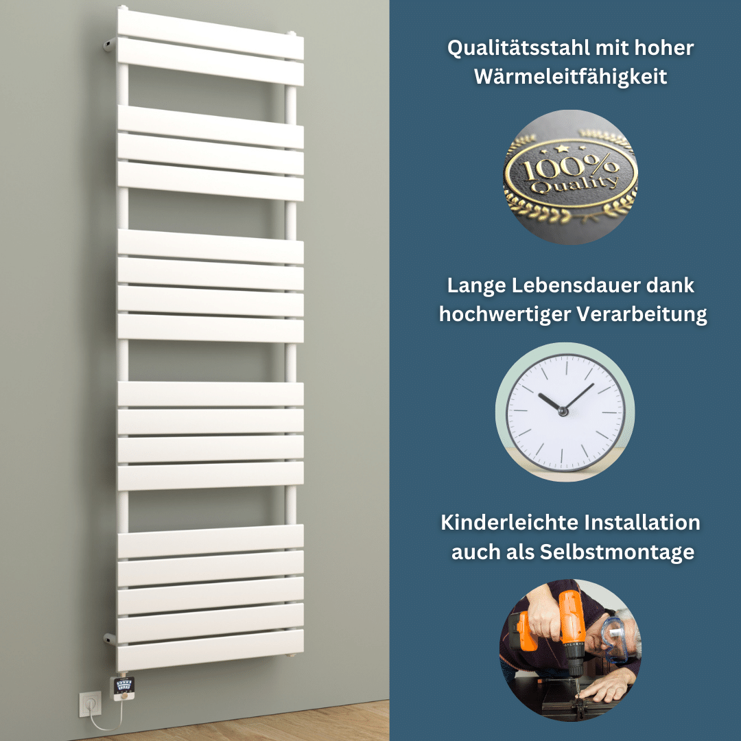 Elektrische Badheizkörper & Handtuchheizkörper Weiß PULLMAN