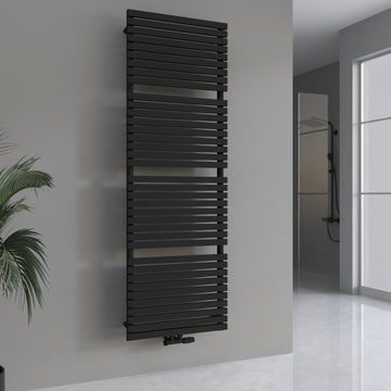 Badheizkörper Handtuchwärmer Paneelheizkörper 1350 Watt FLORA Schwarz