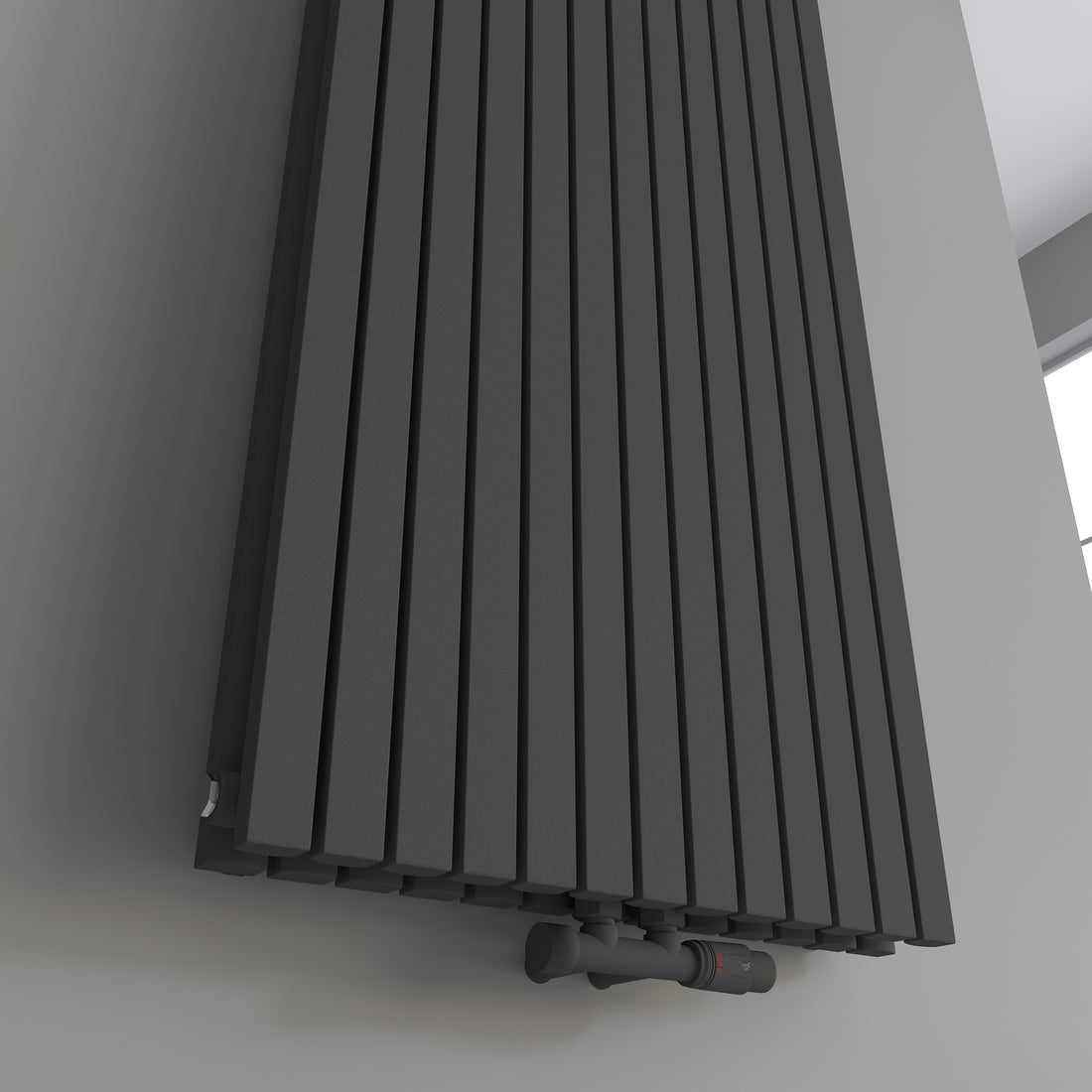 Paneelheizkörper Flachheizkörper Vertikal Doppellagig Anthrazit  FLORA