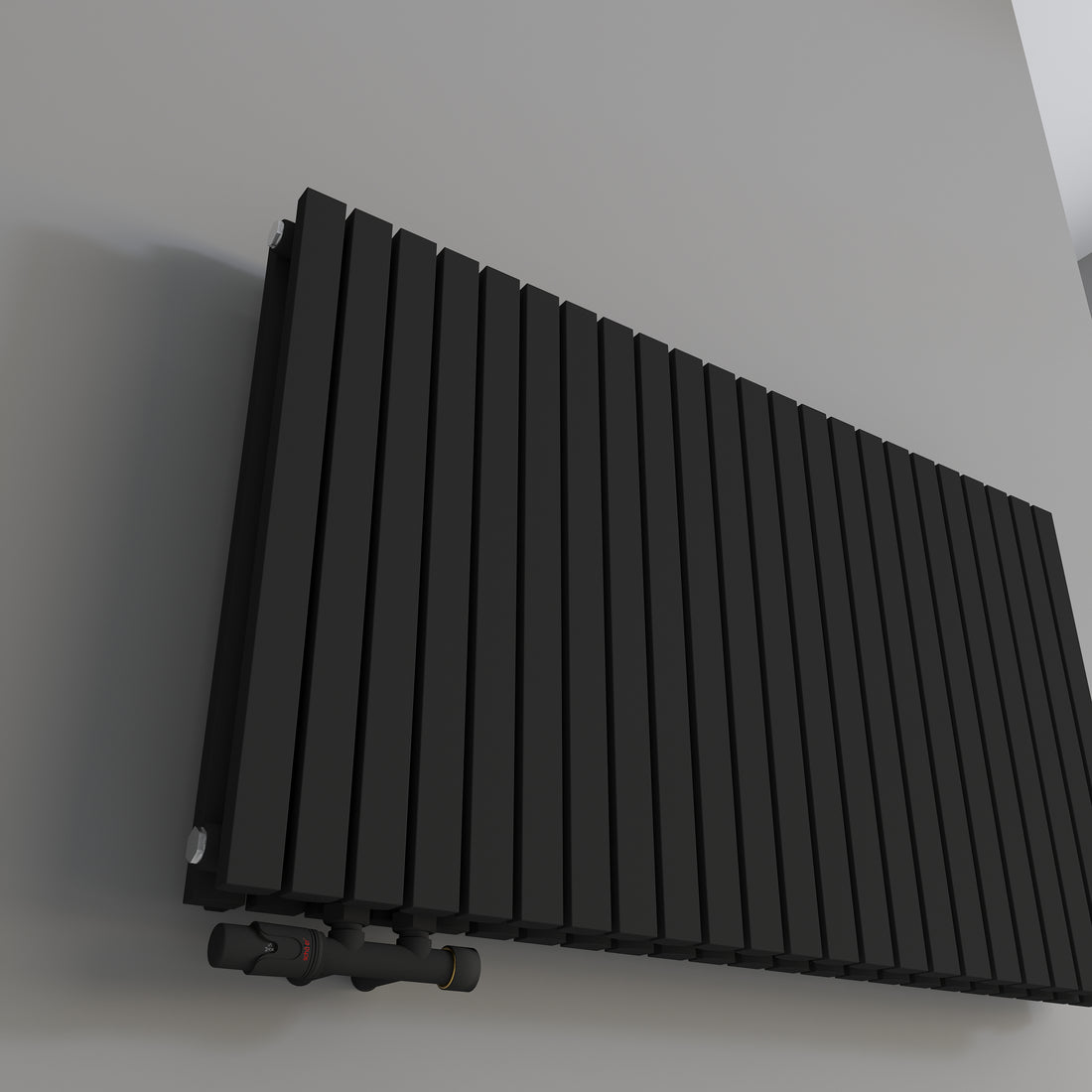 Paneelheizkörper Designheizkörper Horizontal Doppellagig Schwarz FLORA