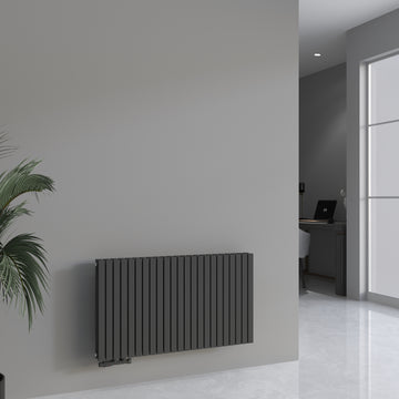 Paneelheizkörper Designheizkörper Horizontal Doppellagig Anthrazit FLORA