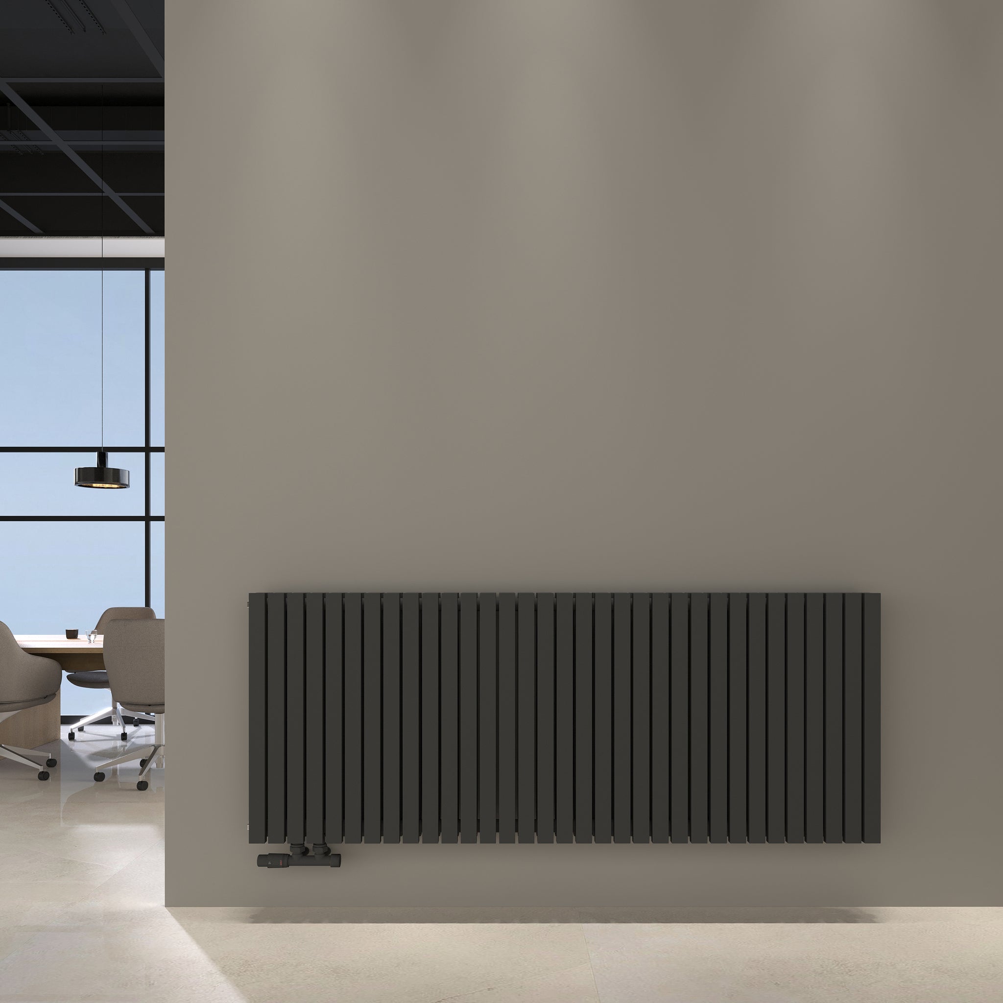 Paneelheizkörper Designheizkörper Horizontal Doppellagig Anthrazit FLORA
